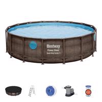 Bazén rámový s filtráciou rattan/doska 4,88x1,22 m 56725