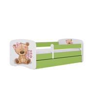 Detská Posteľ. Babydreams+Sz+M Zelená 80x160 Medveď Kve