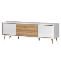 TV stolík Vida TV lakované pacific walnut/crystal white