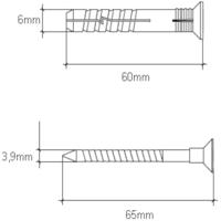 Wkręt-met Rozpínacia natĺkacia hmoždinka  6x60 mm L20