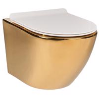 Závesná WC misa Alice II Slim gold/white s sedátkom