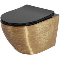 Závesná WC misa Carlo Mini Riml duroplast/Flat/Zm Brush Gold/Black